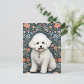Bichon Frise William Morris geïnspireerd door bloe Briefkaart (Staand voorkant)