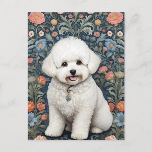 Bichon Frise William Morris geïnspireerd door bloe Briefkaart (Voorkant)