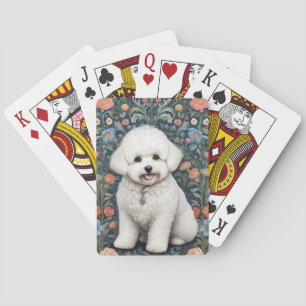 Bichon Frisé William Morris geïnspireerd door bloe Pokerkaarten