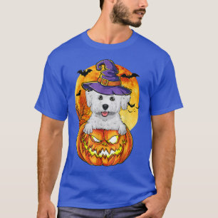 Bichon Frise Witch Pumpkin Halloween Hondenliefheb T-shirt