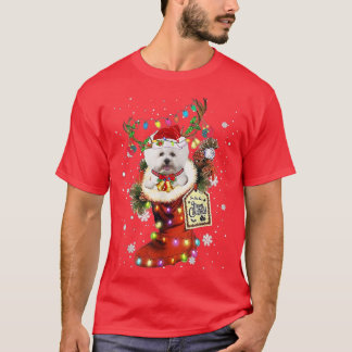 Bichon Frise Xmas voor kerstmis wintersneeuw T-shirt