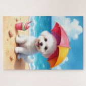 Bichon Frise Zomerstrand Scene Legpuzzel (Horizontaal)