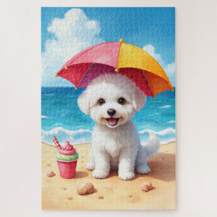 Bichon Frise Zomerstrand Scene Legpuzzel