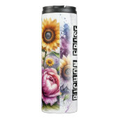 Bichon Frise's kleurrijke bloemengenot Thermosbeker (Achterkant)