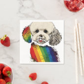 Bichon Gay Pride Hond LGBT Regenboog Vlag op Bicho Servet (Insitu)