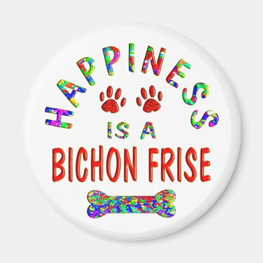Bichon Geluk Magneet (Voorkant)