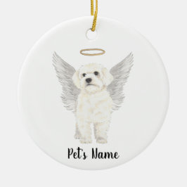 Bichon Havanese Malteeser Hond Sympathie Herdenkin Keramisch Ornament