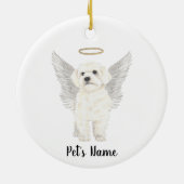 Bichon Havanese Malteeser Hond Sympathie Herdenkin Keramisch Ornament (Achterkant)