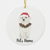 Bichon Havanese Maltese Keramische Kerst Keramisch Ornament (Voorkant)