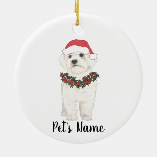Bichon Havanese Maltese Keramische Kerst Keramisch Ornament (Achterkant)