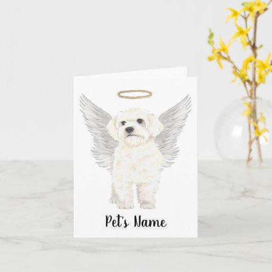 Bichon Havanese Maltese sympathie Memorial Kaart (Gele Bloem)