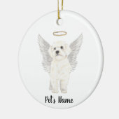 Bichon Havanese Maltezer Herdenkings Sympathie Keramisch Ornament (Links)