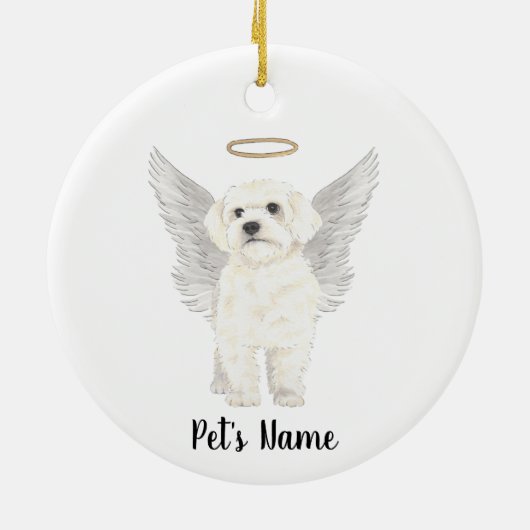 Bichon Havanese Maltezer Hond Sympathie Herdenking Keramisch Ornament (Achterkant)