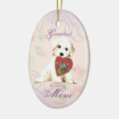 Bichon Heart Mam Keramisch Ornament (Links)