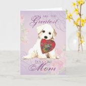 Bichon Heart mama Kaart (Gele Bloem)
