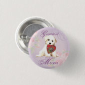 Bichon Heart mama Ronde Button 3,2 Cm (Voorkant /achterkant)