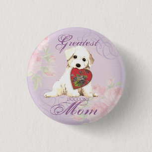 Bichon Heart mama Ronde Button 3,2 Cm