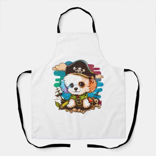 Bichon Hond Pirate Schort (Voorkant)
