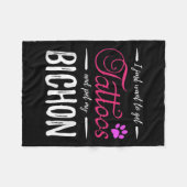 Bichon Hondenliefhebber Tattoo Funny Dog Mom Gift  Fleece Deken (Voorkant (Horizontaal))