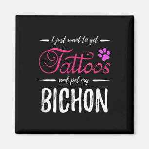 Bichon Hondenliefhebber Tattoo Funny Dog Mom Gift Magneet