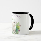 Bichon Hondenmoeder Bloemen Mok (Voorkant rechts)