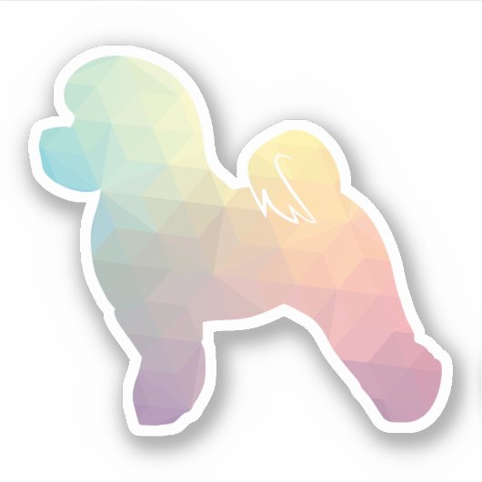 Bichon Hondenras Geo Silhouette Pastel Sticker (Voorkant)