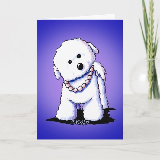 Bichon in het Wenskaart Pearls Kaart (Voorkant)