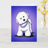 Bichon in het Wenskaart Pearls Kaart (Gele Bloem)