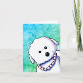 Bichon in parels Noteer Kaart (Voorkant)