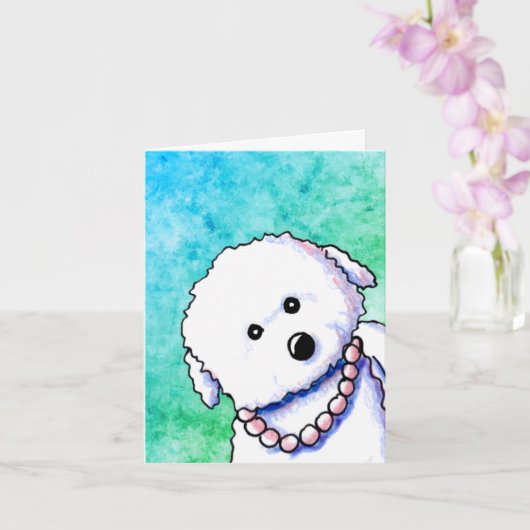 Bichon in parels Noteer Kaart (Orchidee)