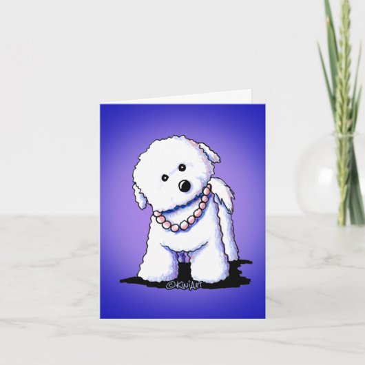 Bichon in parels notitiekaart (Voorkant)