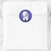Bichon in parelStickers Ronde Sticker (Tas)