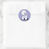 Bichon in parelStickers Ronde Sticker (Tas)