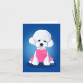 Bichon in roze Note Kaart (Voorkant)