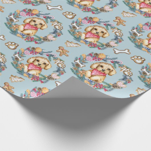 Bichon-kerst Cadeaupapier (Hoek)