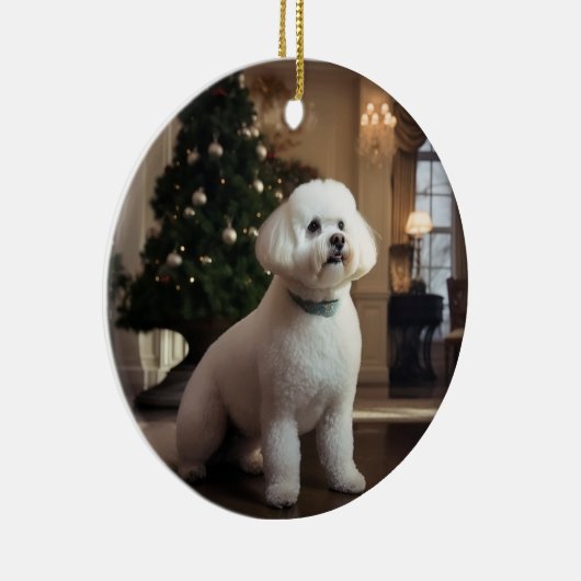 Bichon-kerst Keramisch Ornament (Rechts)