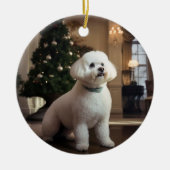 Bichon-kerst Keramisch Ornament (Voorkant)