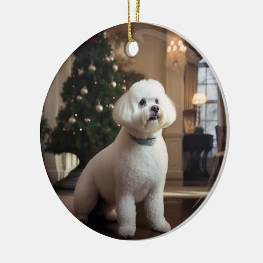 Bichon-kerst Keramisch Ornament (Links)