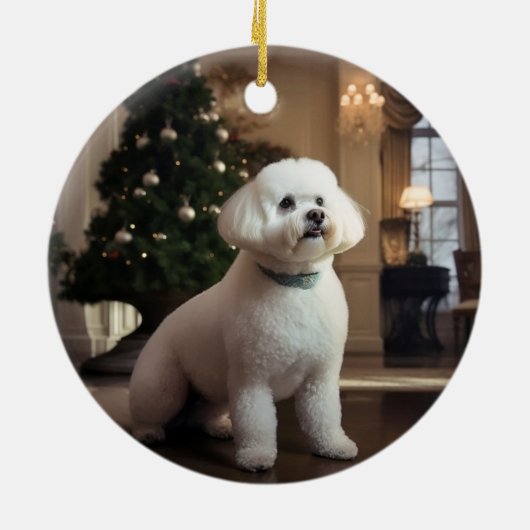 Bichon-kerst Keramisch Ornament (Achterkant)