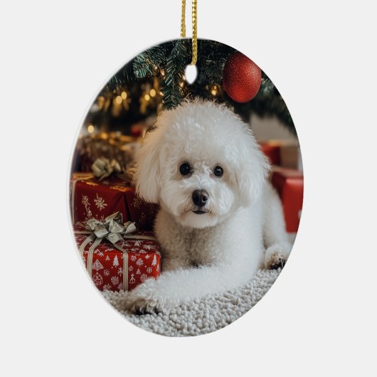 Bichon-kerst Keramisch Ornament (Rechts)