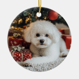 Bichon-kerst Keramisch Ornament