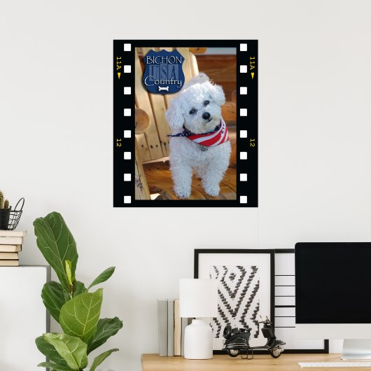 Bichon-land met negatief lijst poster (Thuiskantoor)