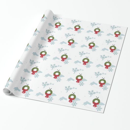 Bichon Love kerstfeeststijl Cadeaupapier (Uitgerold)