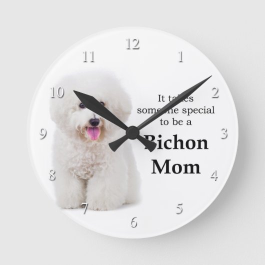 Bichon Ma Clock Ronde Klok (Voorkant)