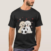 Bichón Maltés with soccer ball for Valentine's Day T-shirt (Voorkant)
