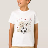 Bichón Maltés with soccer ball for Valentine's Day T-shirt (Voorkant)