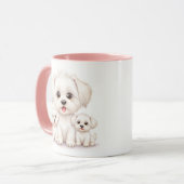 Bichon Maltese familie Mok - Schattig cadeau voor (Voorkant links)