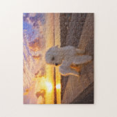 Bichon op de strand - uw foto is speciaal gemaakt legpuzzel (Verticaal)