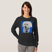 Bichon poedel blauw t-shirt (Voorkant volledig)