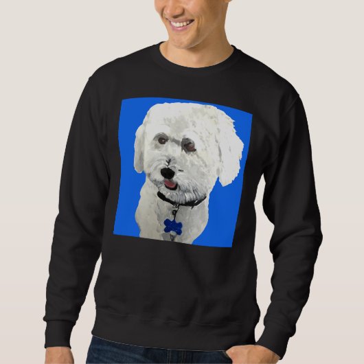 Bichon poedel blauw trui (Voorkant)